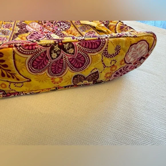 Vera Bradley Bali Gold Floral Hobo Style Shoulder Bag Women's Purse - Picture 8 of 9